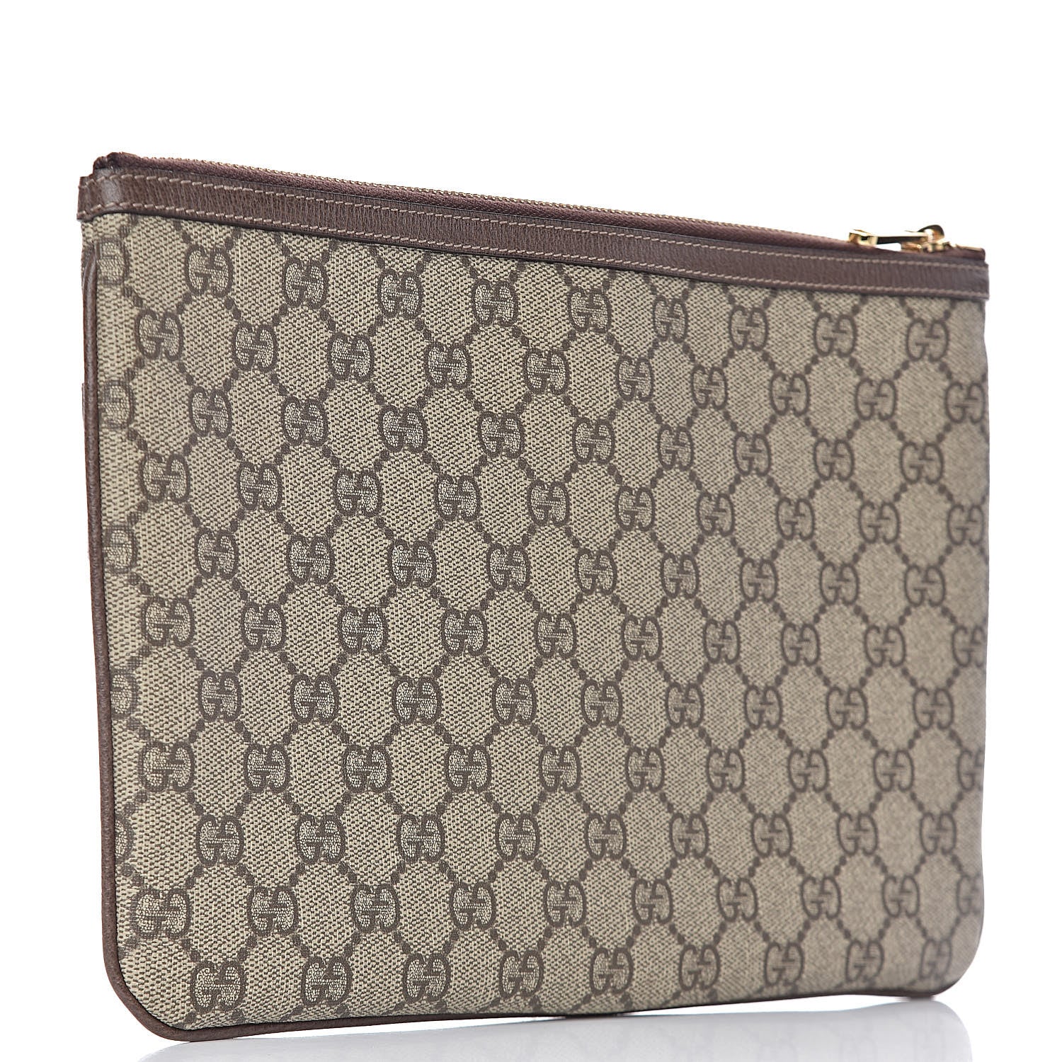 Gucci GG Supreme Monogram Large Ophidia Pouch Clutch Brown 3 of 9