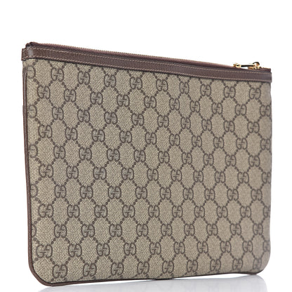 Gucci GG Supreme Monogram Large Ophidia Pouch Clutch Brown 3 of 9