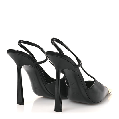 Saint Laurent Smooth Calfskin Jeanne 110 Slingback Pumps 38 Black 5 of 11