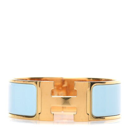 Hermes Enamel Clic Clac H Wide Bracelet PM Aigue Marine 1 of 5
