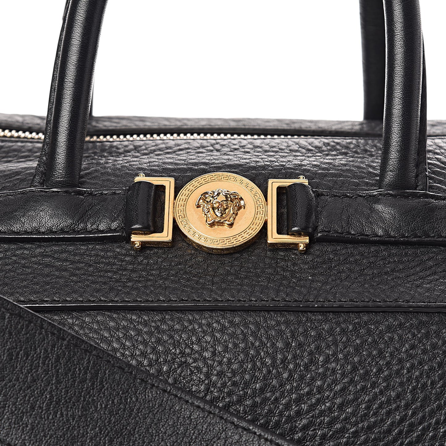 Cervo Embossed Vitello Signature Duffle Bag Black