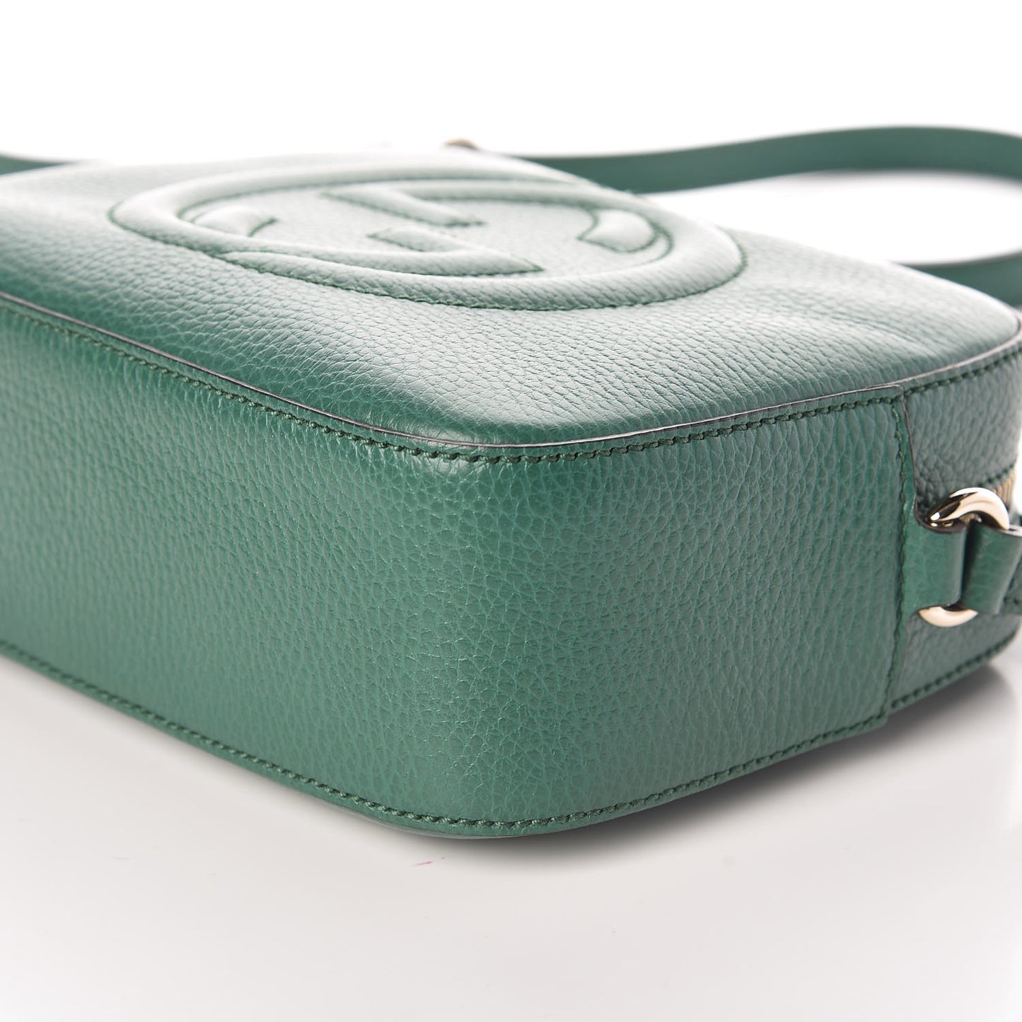Pebbled Calfskin Small Soho Disco Bag Emerald Green