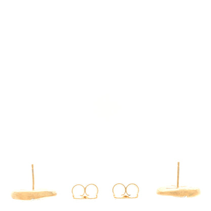 Marco Bicego 18K Yellow White Gold Diamond Jaipur Small Button Stud Earrings 3 of 4