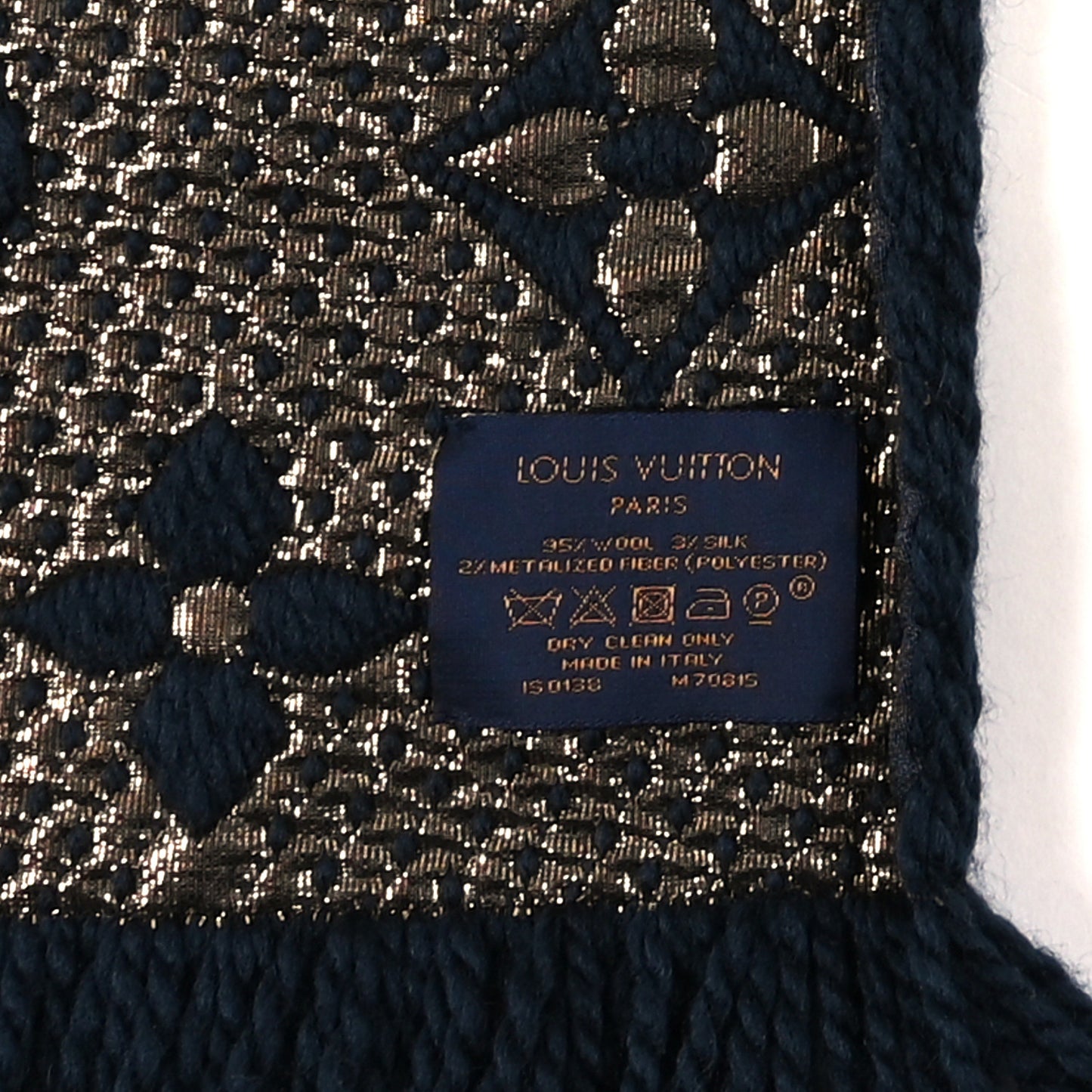 Wool Silk Logomania Shine Scarf Petrol