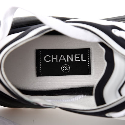 Chanel Suede Calfskin Stretch Fabric CC Sneakers 41.5 White 7 of 8