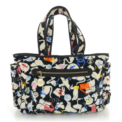 Chanel Terry Cotton Baby Animals Diaper Bag Black 1 of 10