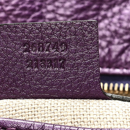 Gucci Pebbled Calfskin Shoulder Bag Purple 7 of 9