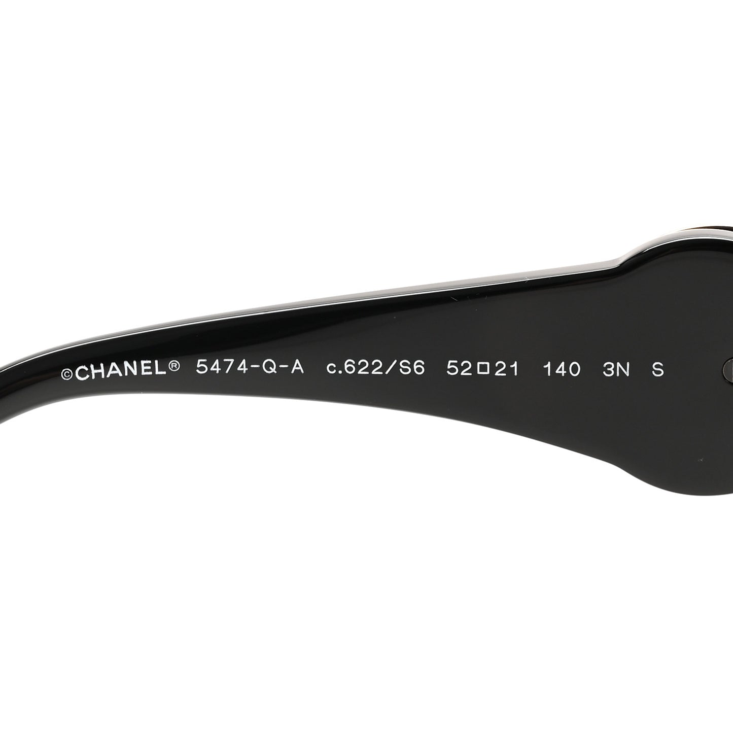 Acetate Calfskin Square Sunglasses 5474-Q-A Black