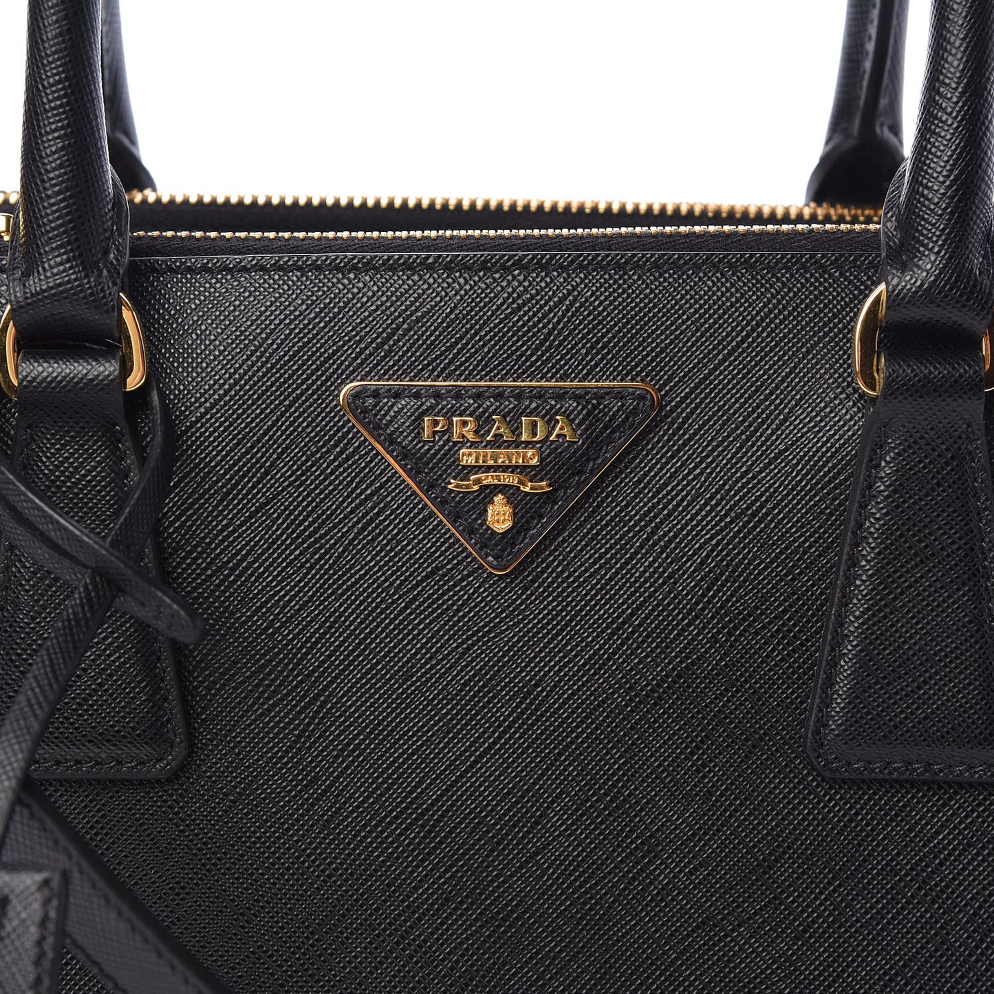 Saffiano Small Galleria Double Zip Tote Black