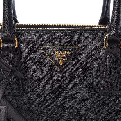 Prada Saffiano Small Galleria Double Zip Tote Black 10 of 12