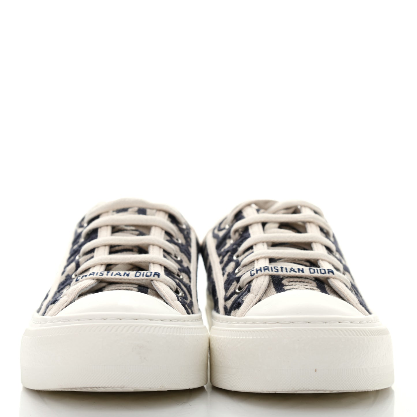 Canvas Oblique Walk'N'Dior Low Top Sneakers 35.5 Deep Blue