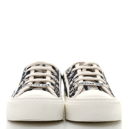 Christian Dior Canvas Oblique Walk'N'Dior Low Top Sneakers 35.5 Deep Blue 3 of 16