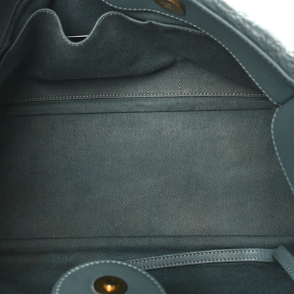 Chanel Aged Calfskin Quilted Large Coco Handle Shopping Tote Blue 6 of 11