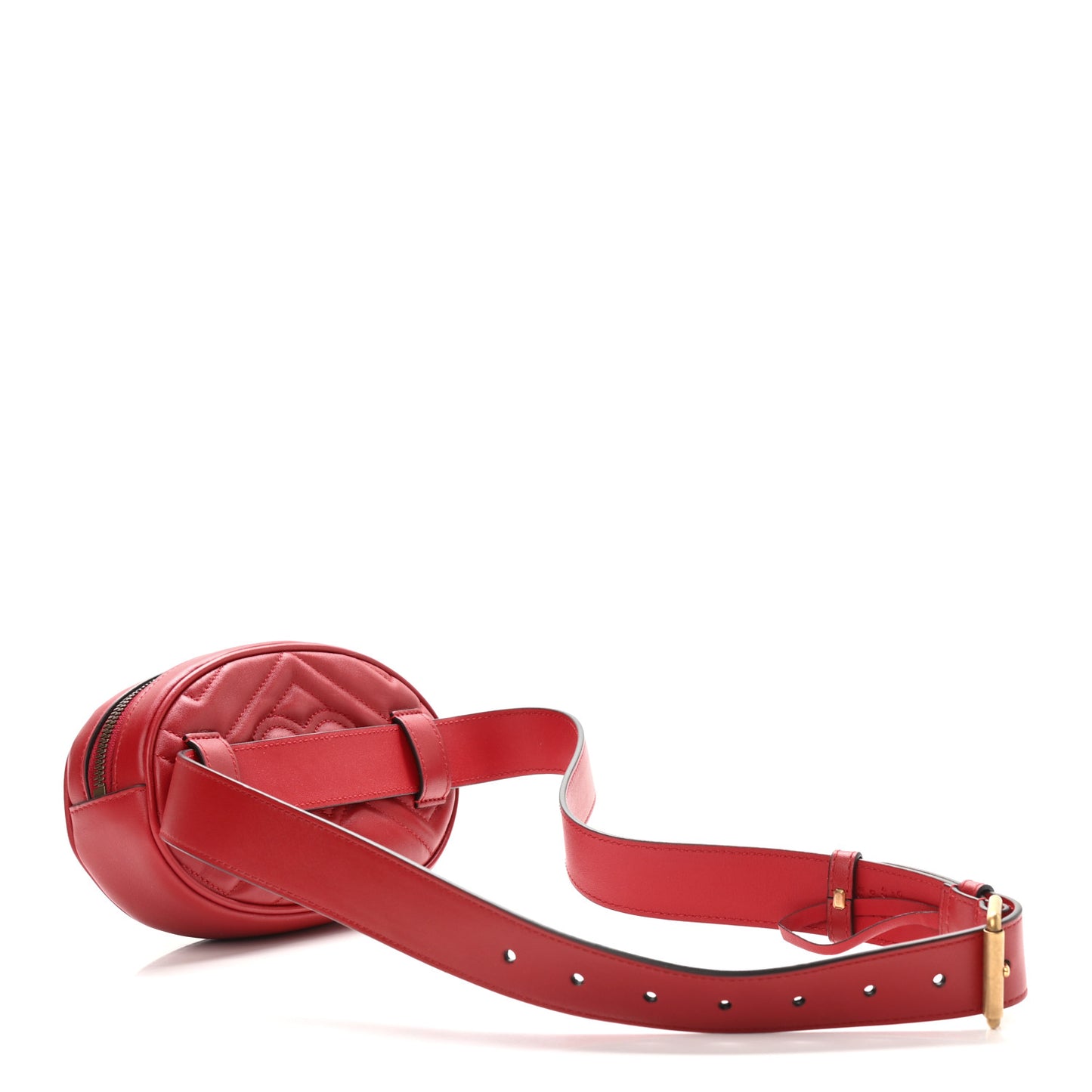 Calfskin Matelasse GG Marmont Belt Bag 85 34 Hibiscus Red