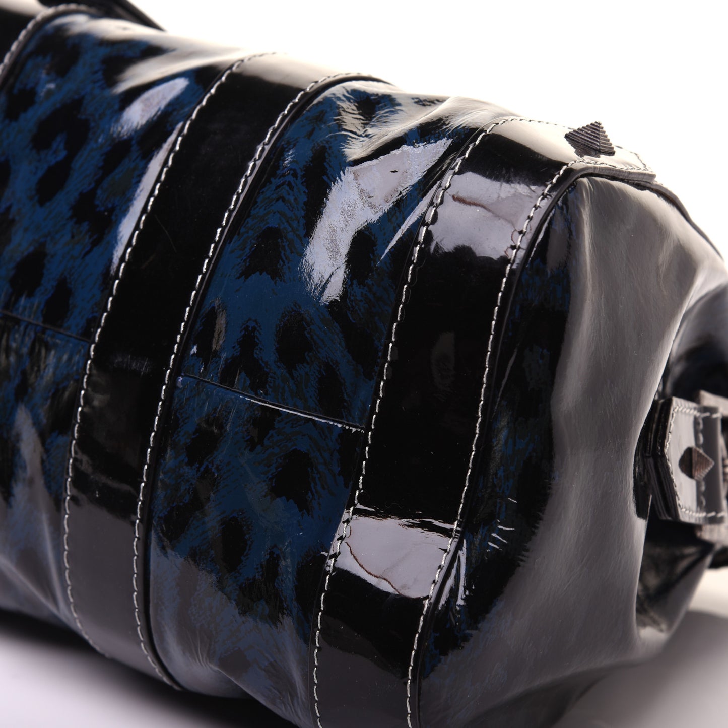 Patent Leopard Ironica Tote Blue