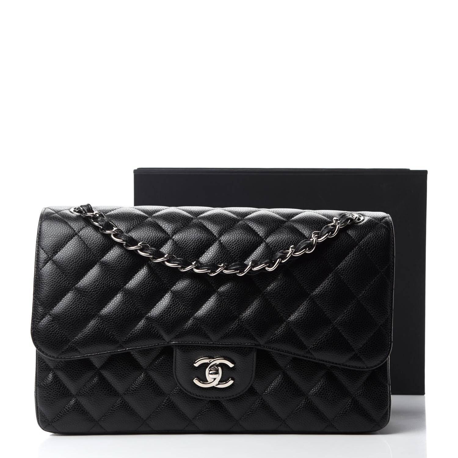 Chanel Caviar Quilted Jumbo Double Flap Black 12 of 12