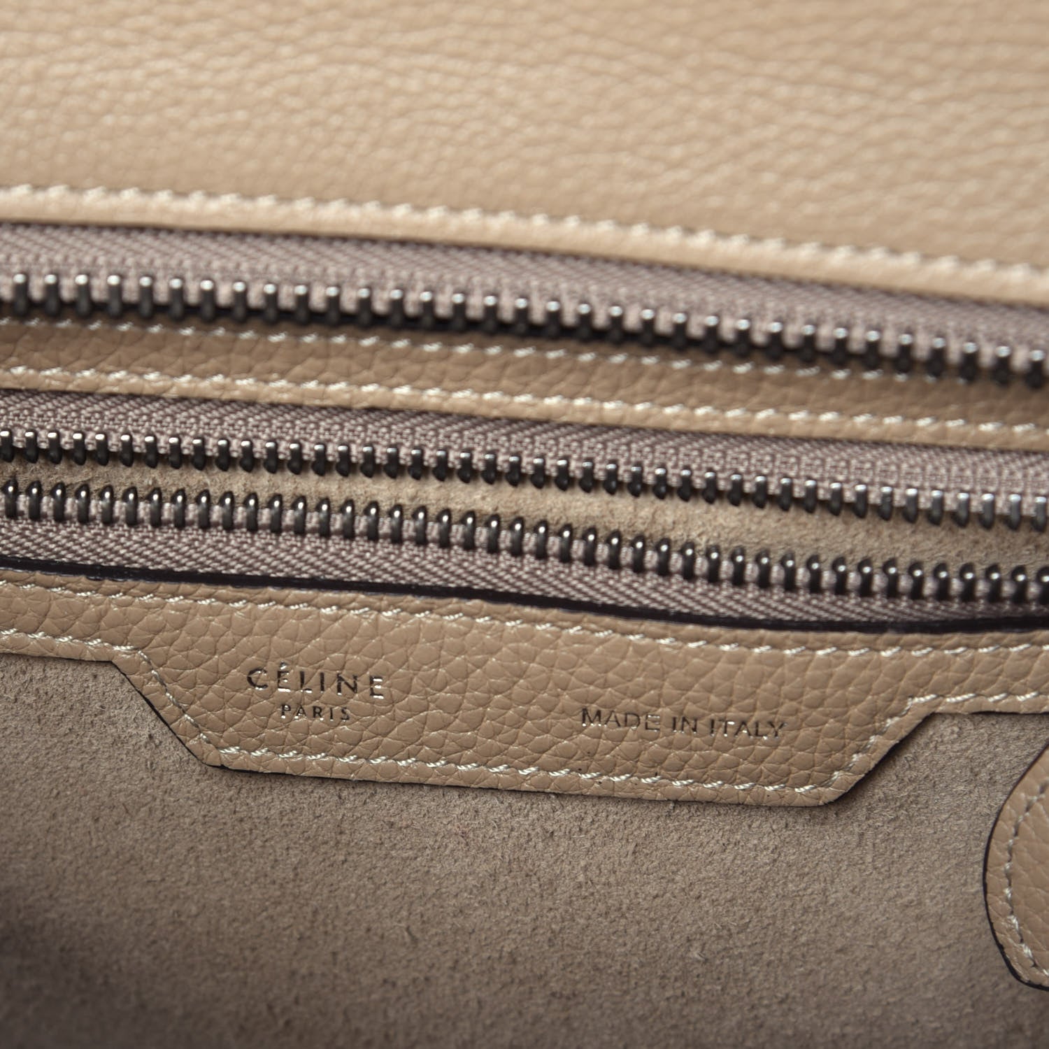 Celine Drummed Calfskin Micro Luggage Dune 6 of 8