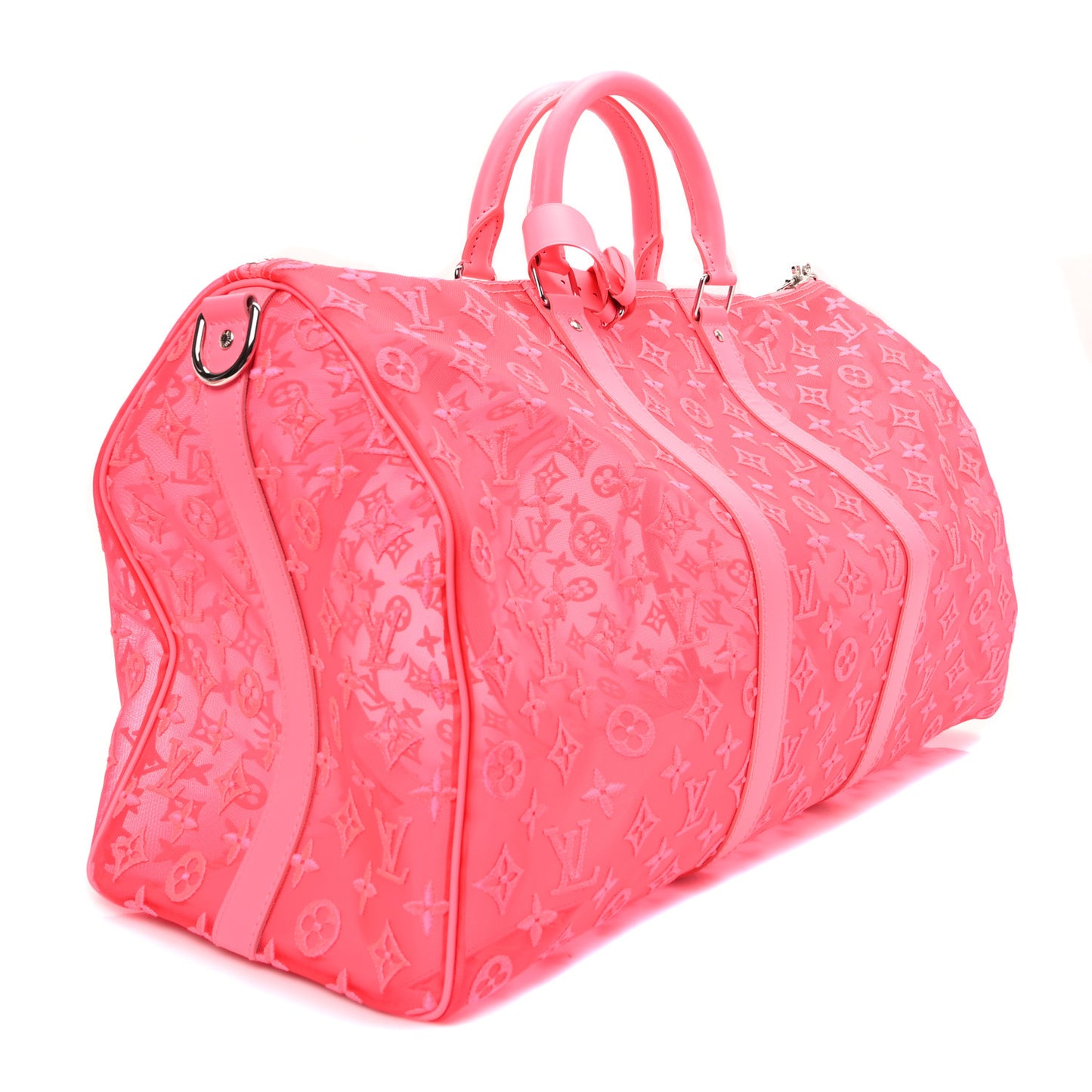 Monogram Fluo See Through Keepall Bandouliere 50 Rose