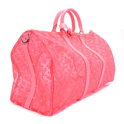 Louis Vuitton Monogram Fluo See Through Keepall Bandouliere 50 Rose 2 of 8