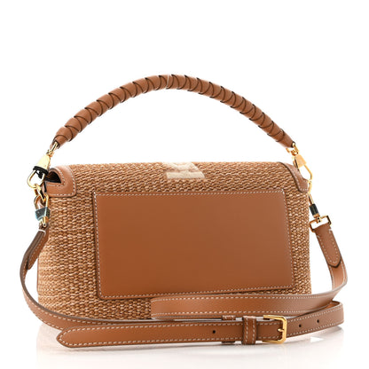 Burberry Raffia Calfskin TB Note Crossbody Bag Natural 2 of 9