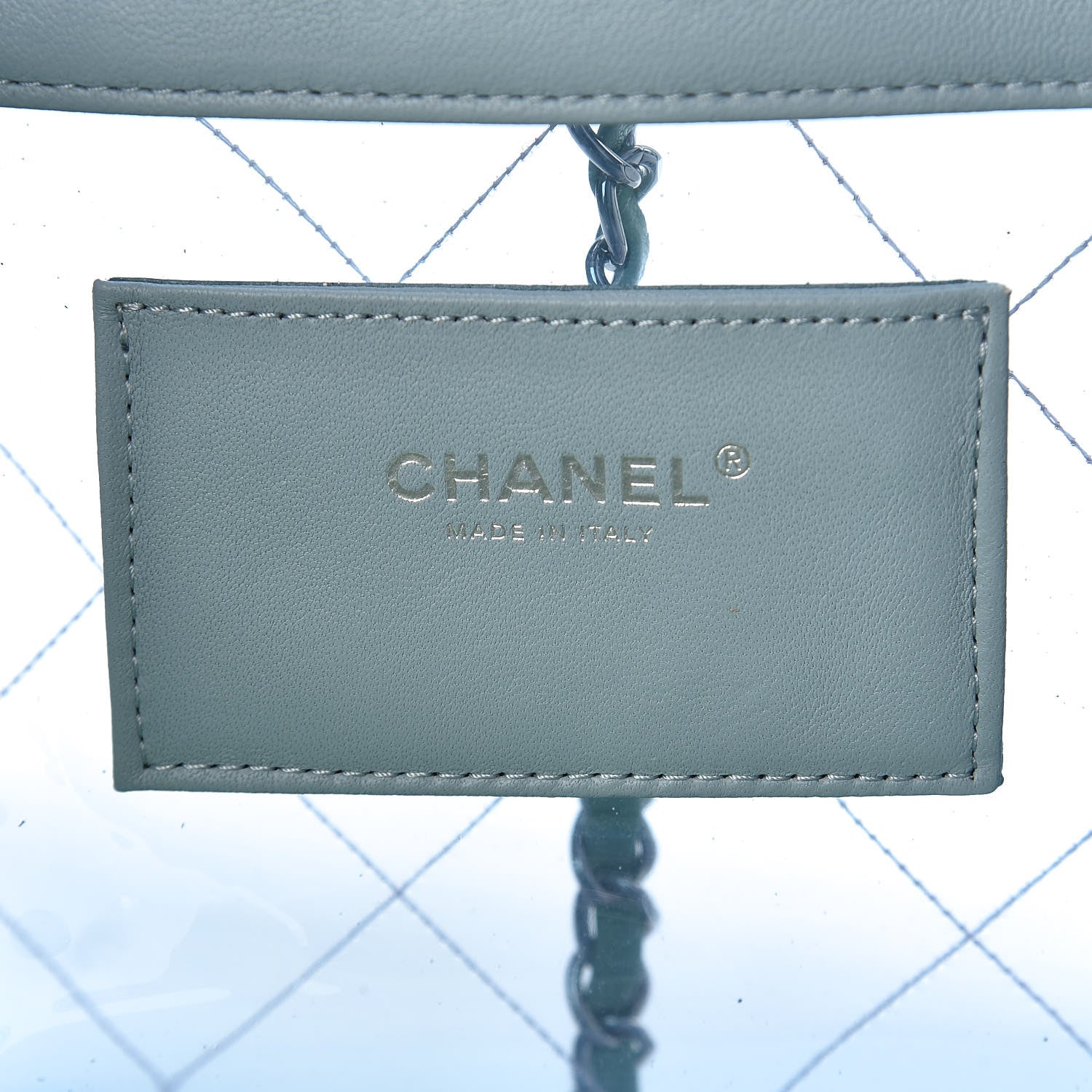 Chanel Lambskin PVC Quilted Large Coco Splash Shopping Bag Blue Green 6 of 10