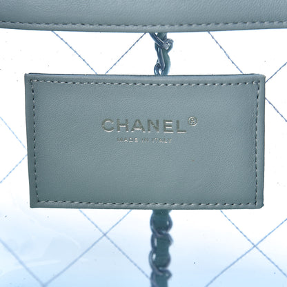 Chanel Lambskin PVC Quilted Large Coco Splash Shopping Bag Blue Green 6 of 10