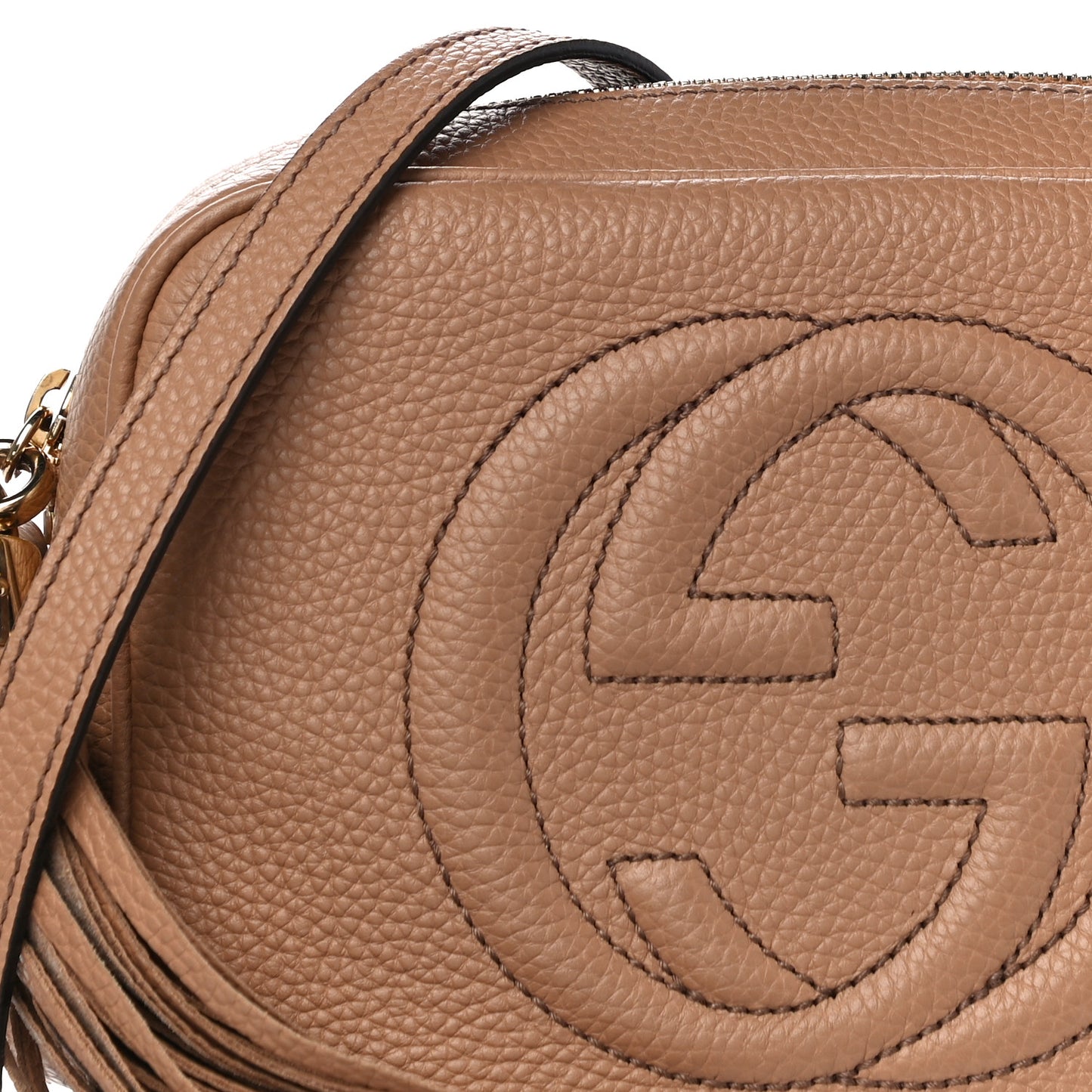 Pebbled Calfskin Small Soho Disco Bag Camelia