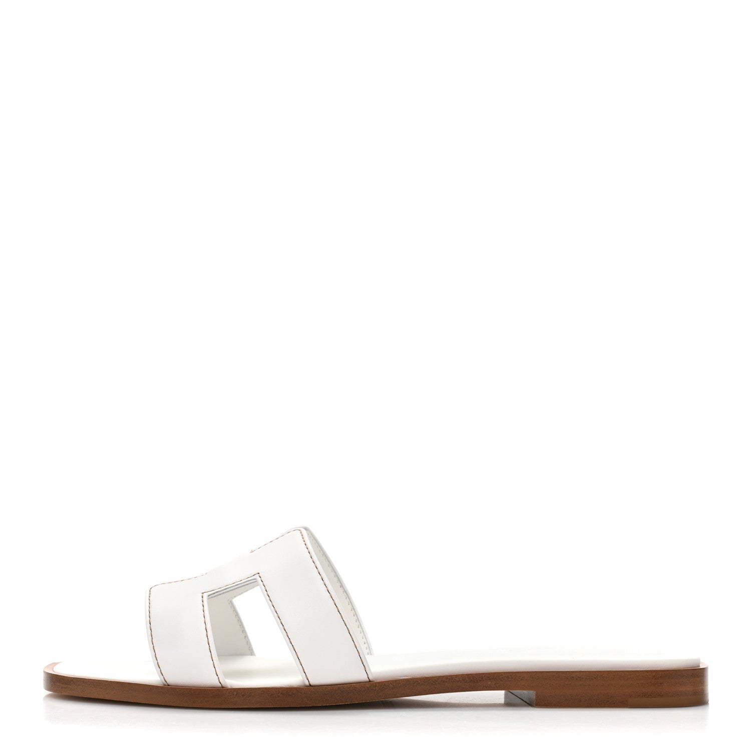 Hermes Box Calfskin Oran Sandals 36.5 White 1 of 9