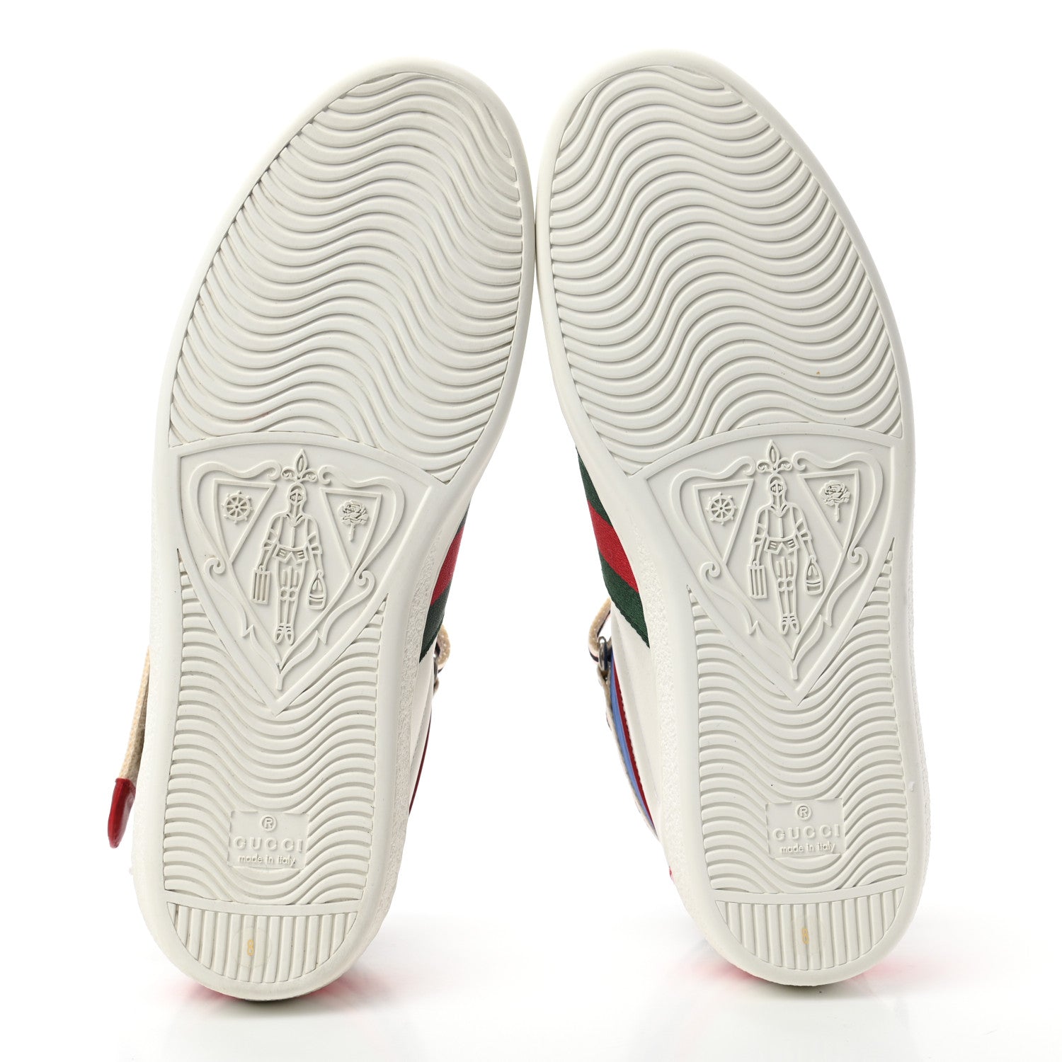Gucci Calfskin Ayers Web Mens New Ace Stripe High Top Sneakers 8 White 5 of 8