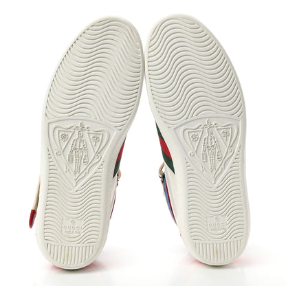 Gucci Calfskin Ayers Web Mens New Ace Stripe High Top Sneakers 8 White 5 of 8