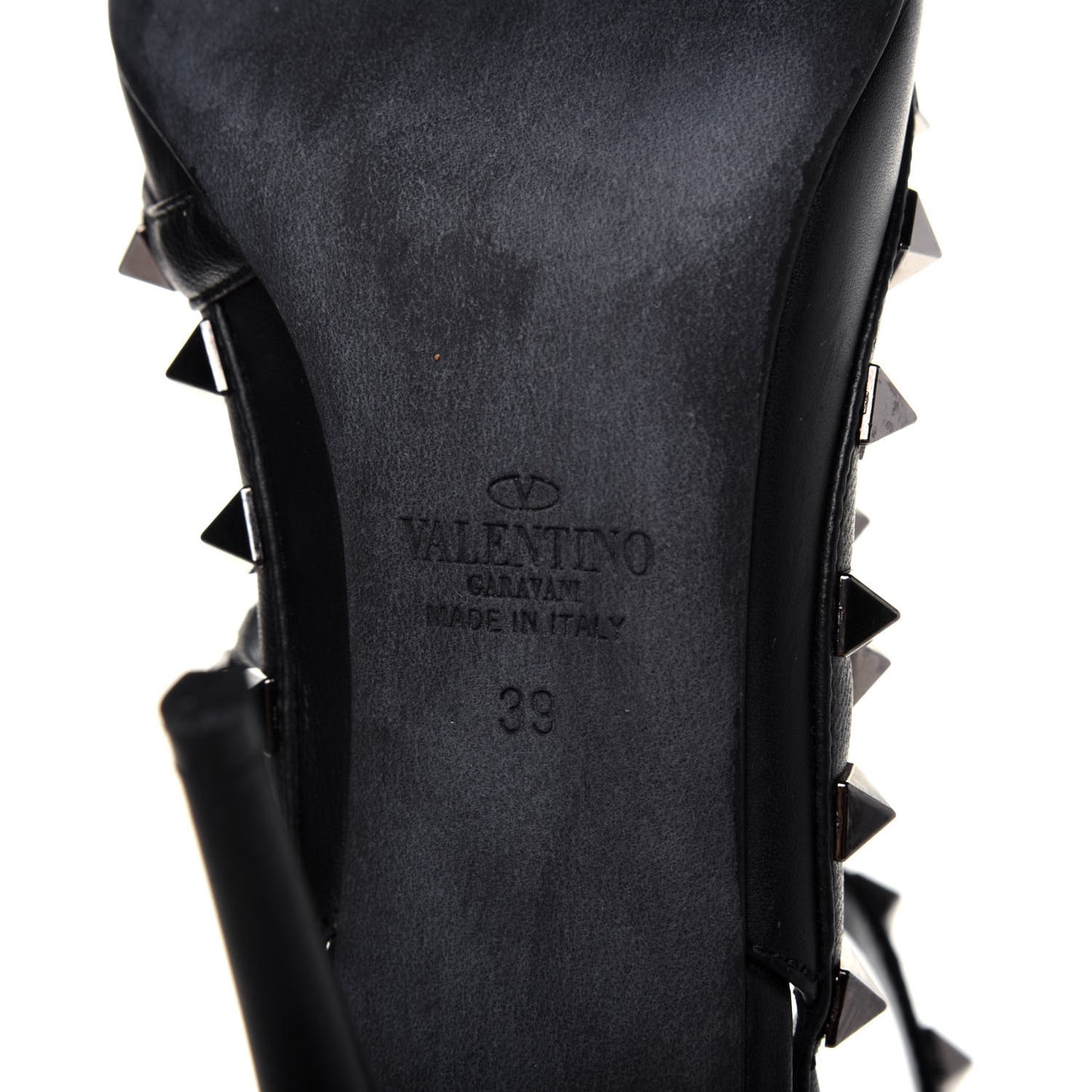 Nappa Rockstud Ankle Strap Pumps 39 Black