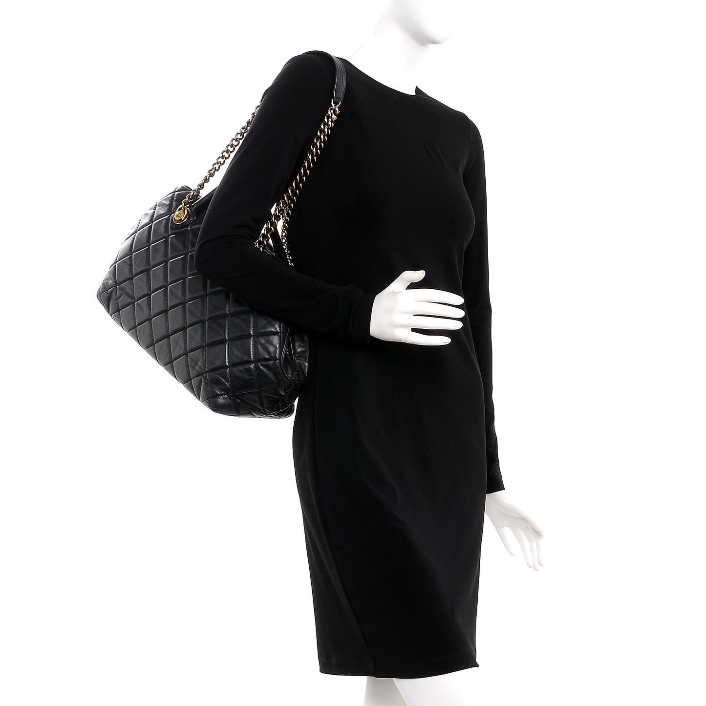Glazed Calfskin Castle Rock Bowling Bag Black