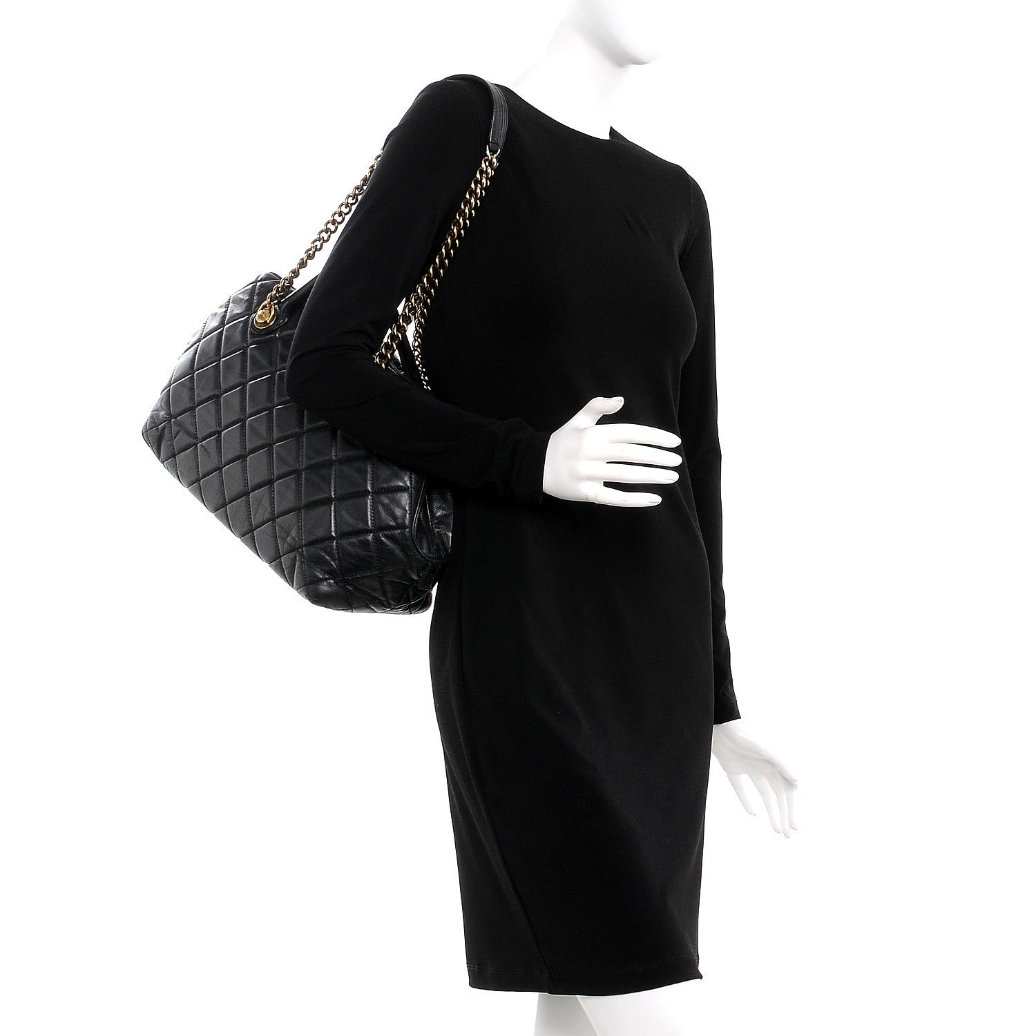 Chanel Glazed Calfskin Castle Rock Bowling Bag Black 2 of 18