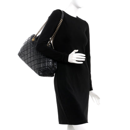 Chanel Glazed Calfskin Castle Rock Bowling Bag Black 2 of 18