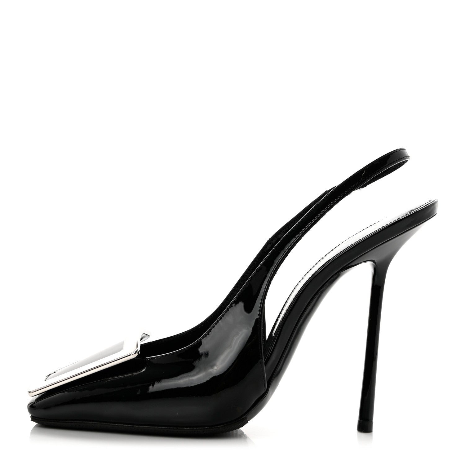 Saint Laurent Patent Maxine 115mm Slingback Pumps 36.5 Black 1 of 9