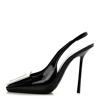 Saint Laurent Patent Maxine 115mm Slingback Pumps 36.5 Black 1 of 9