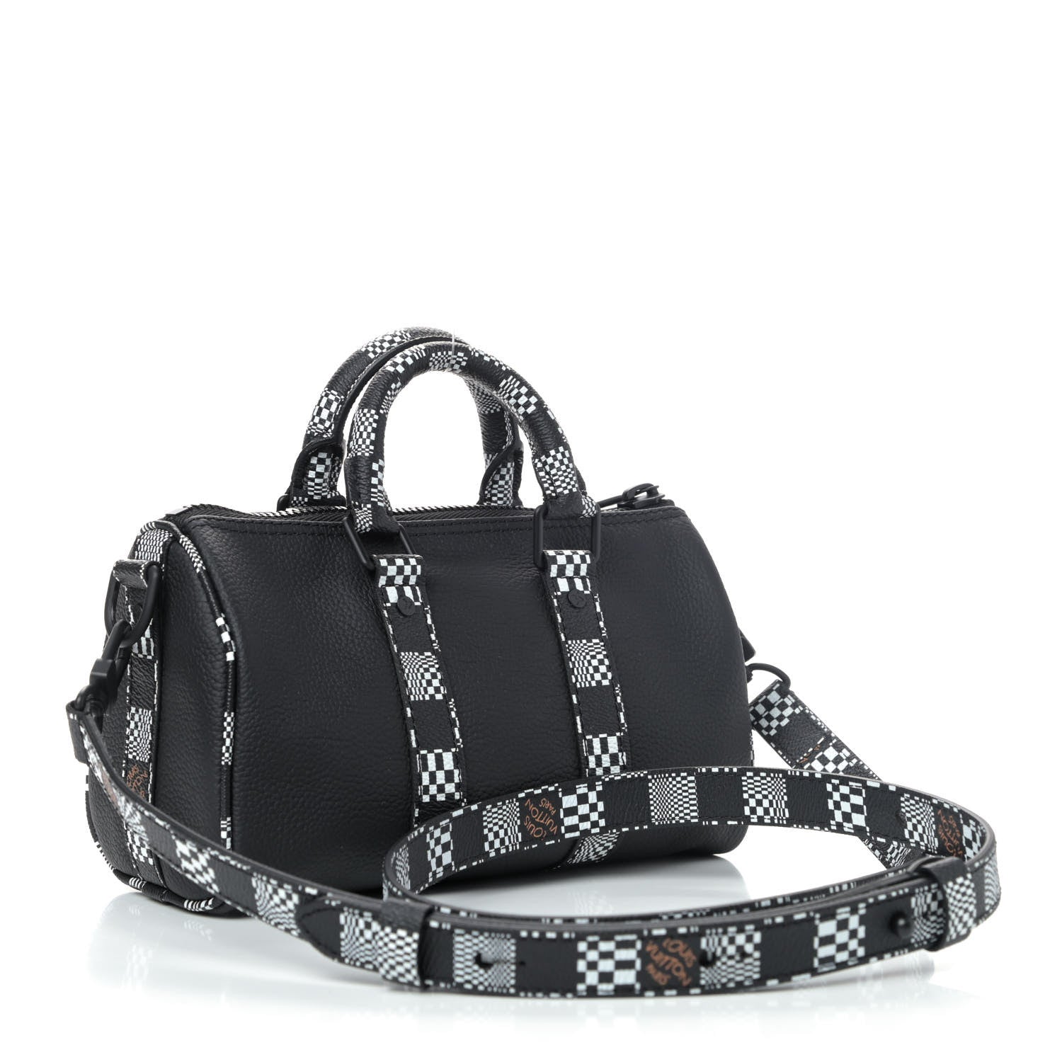 Louis Vuitton Calfskin Damier Distorted Keepall XS Black 2 of 4