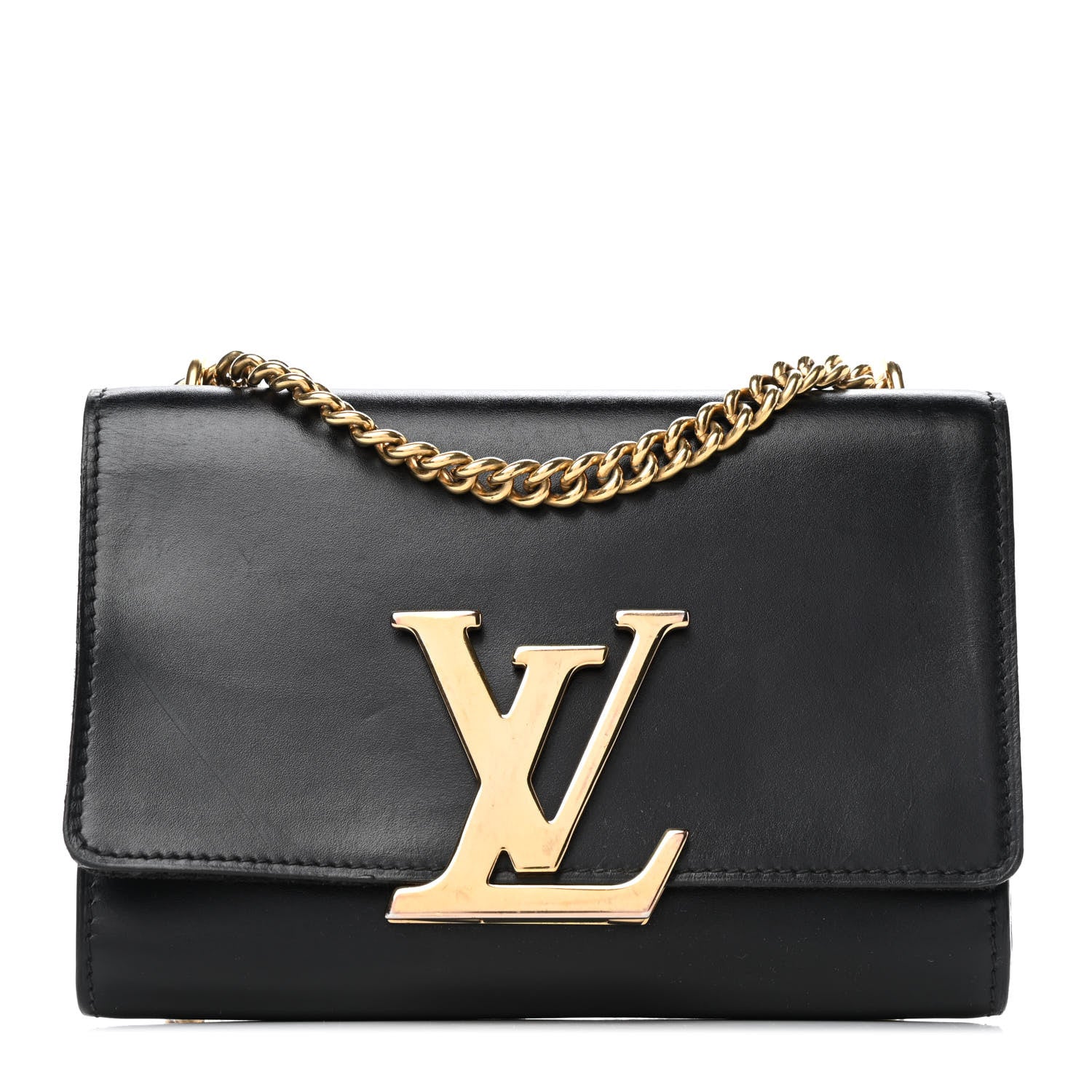 Louis Vuitton Calfskin Chain Louise MM Black 1 of 4