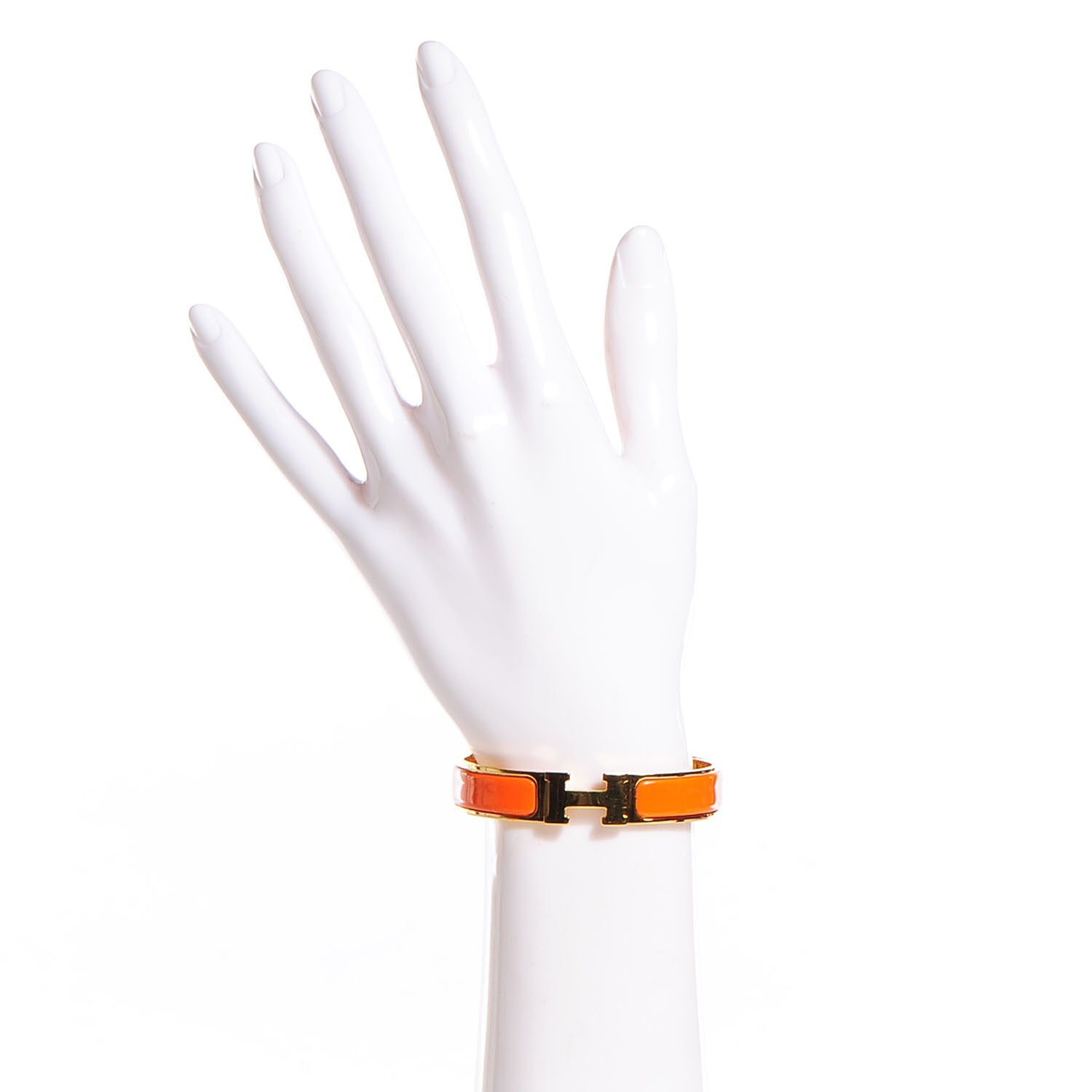 Hermes Enamel Narrow Clic Clac H Bracelet Orange 2 of 6