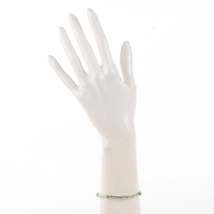 David Yurman Sterling Silver 14K Yellow Gold Blue Topaz Beaded 4mm Cable Bracelet 2 of 6