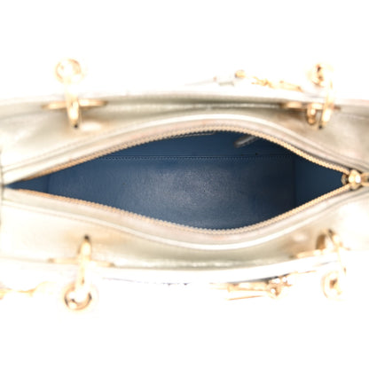 Christian Dior Metallic Calfskin Embroidered Lady Dior Silver Multicolor 5 of 20