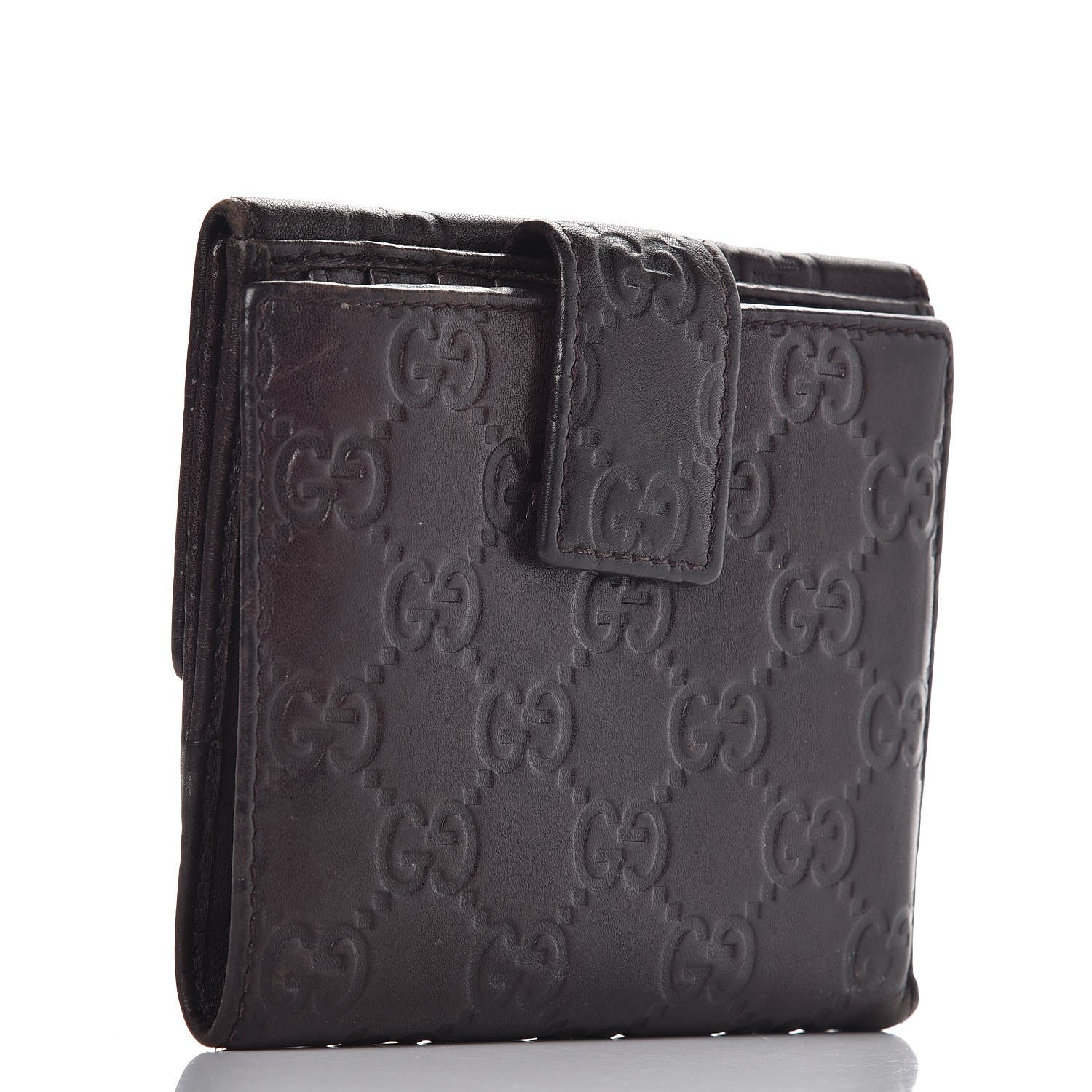 Gucci Guccissima Princy French Flap Wallet Chocolate Brown 3 of 8