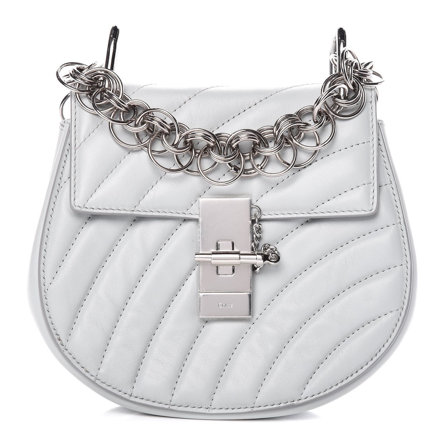 Chloe Calfskin Quilted Mini Drew Bijou Shoulder Bag Airy Grey 1 of 11
