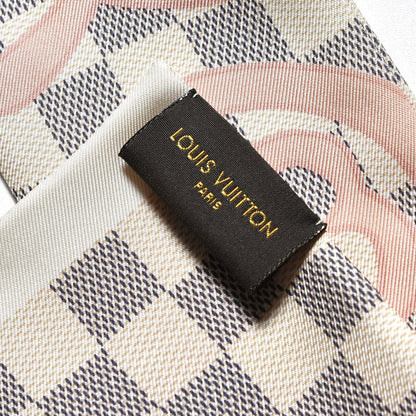 Louis Vuitton Silk Damier Azur Tahitienne Bandeau Rose Ballerine 3 of 5