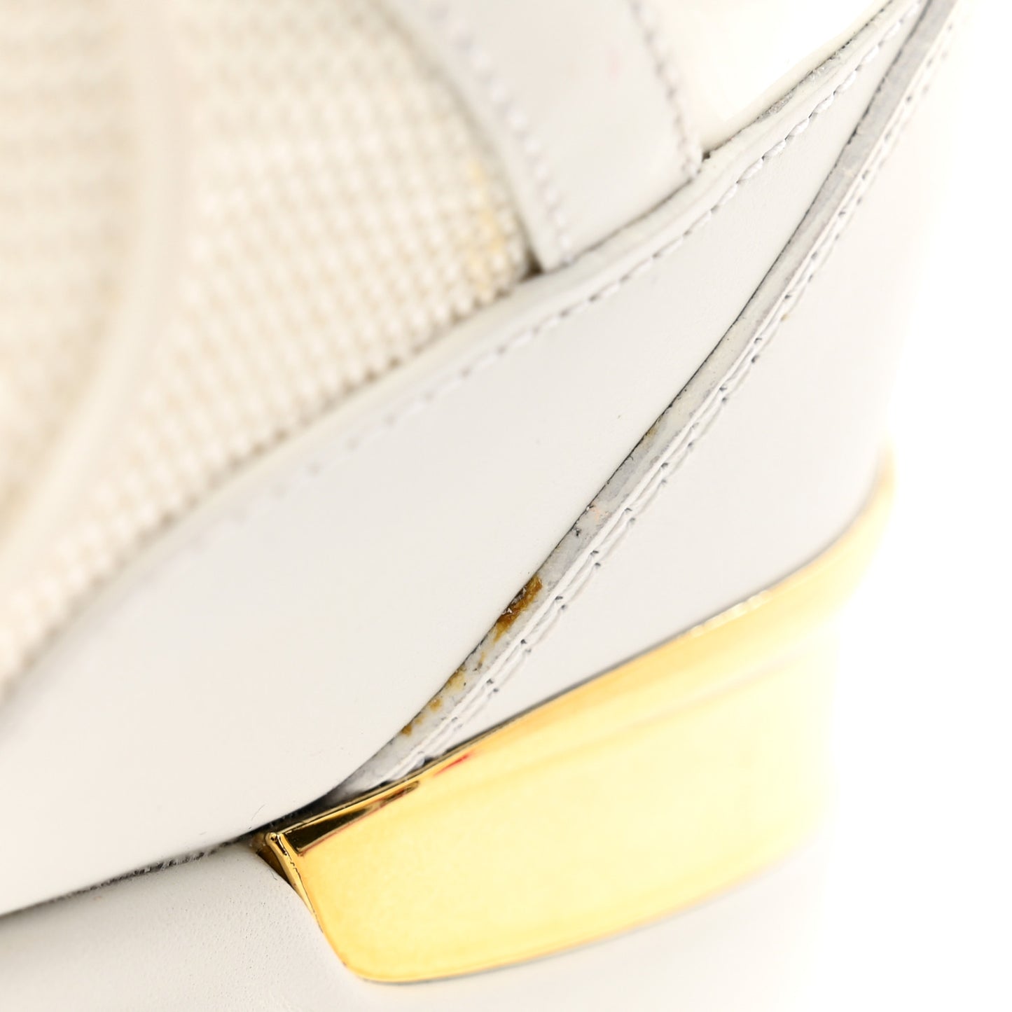 Calfskin Monogram Run Away Sneakers 37.5 White