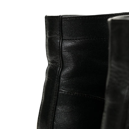 Chanel Iridescent Calfskin Patent Cap Toe Combat Boots 39.5 Black 9 of 9