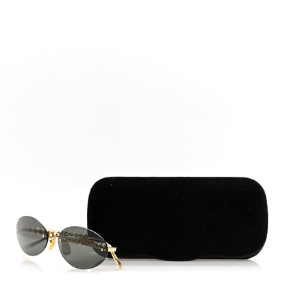 Gucci Metal Pearl Oval Sunglasses GG1922S Gold 9 of 9
