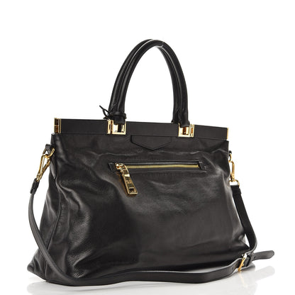Prada Soft Calf Frame Shoulder Bag Black 4 of 9