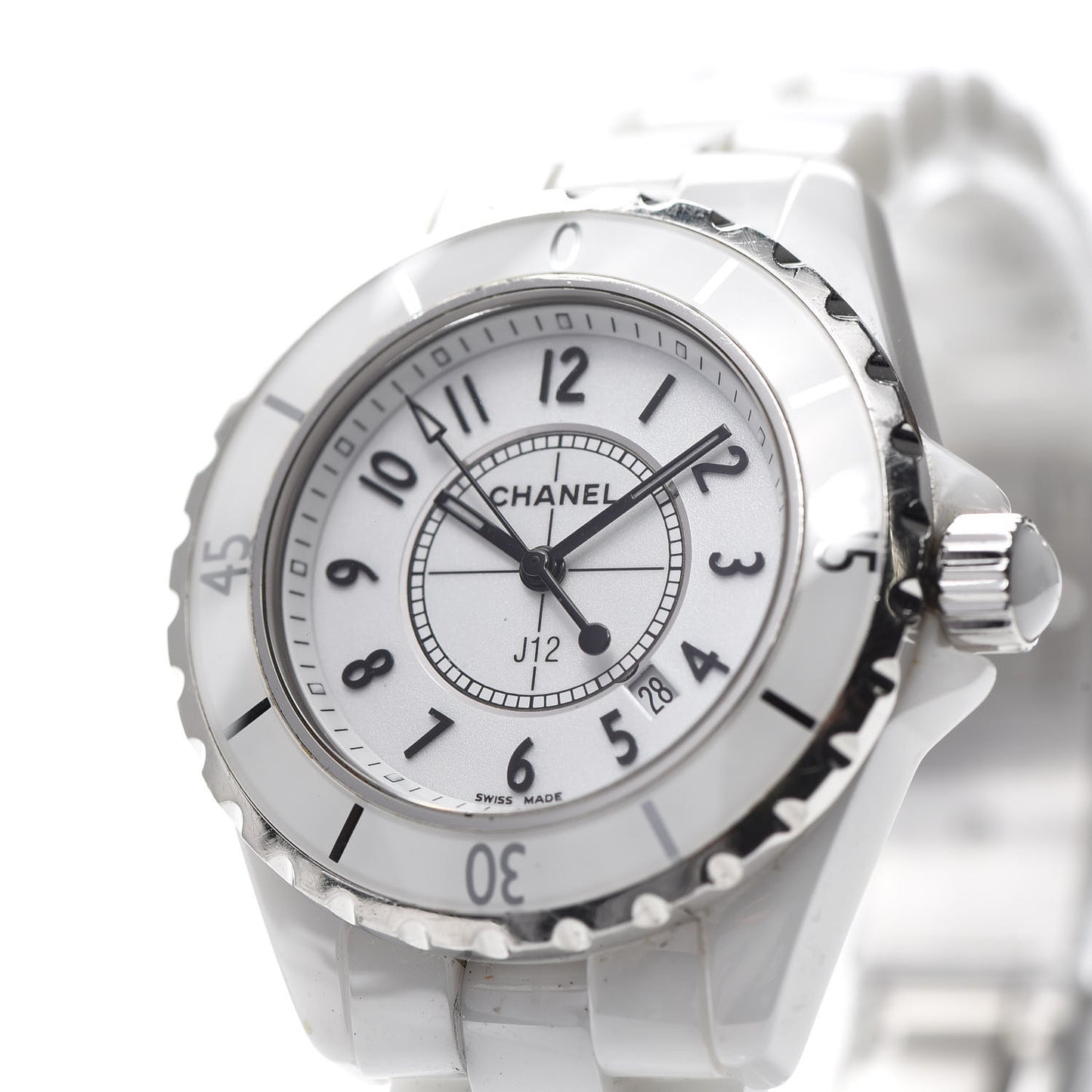 Stainless Steel Ceramic 33mm J12 Quartz Watch White