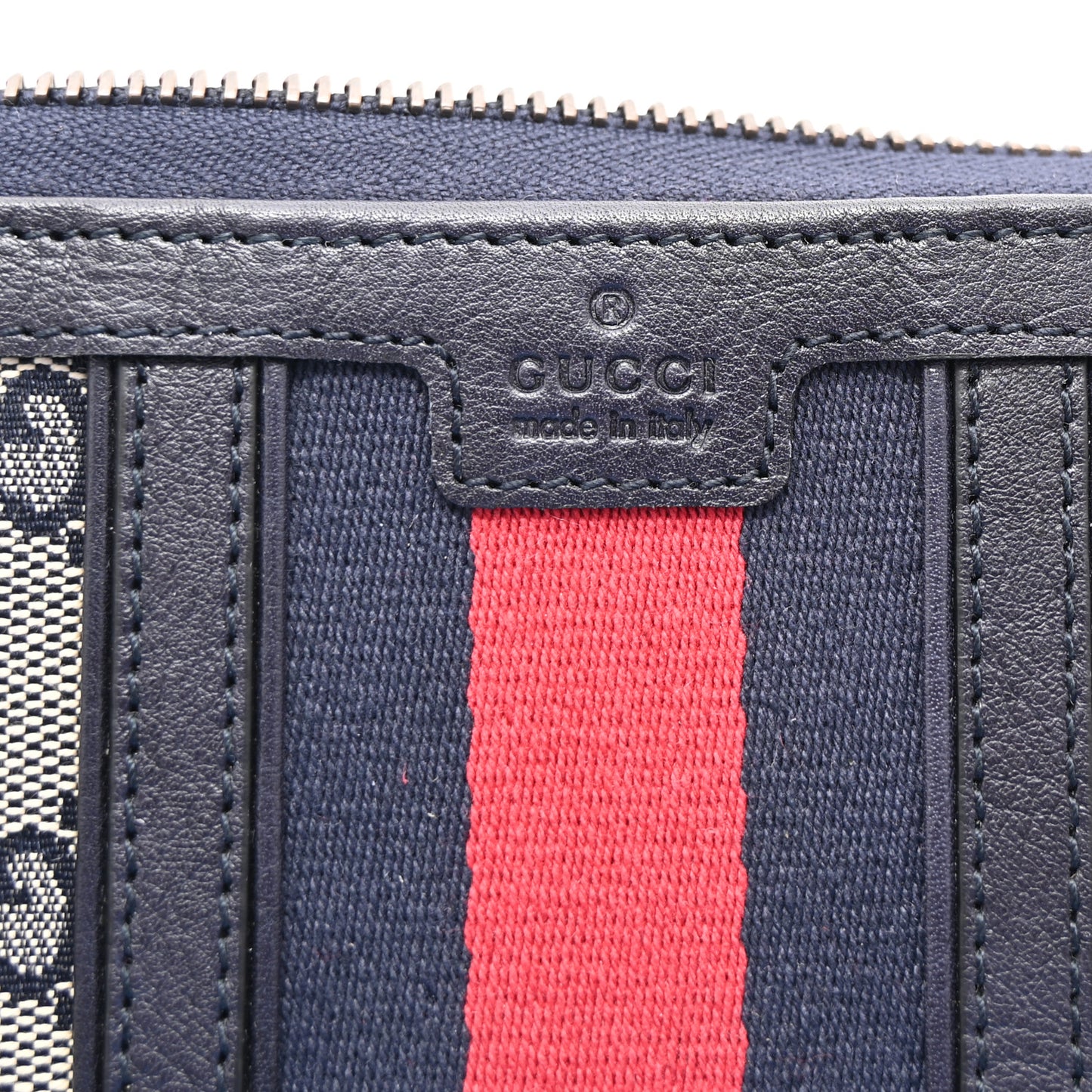 Monogram Web Rania Zip Around Wallet Navy